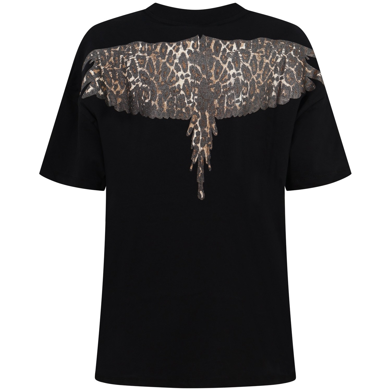 T-shirt nera con ali macculate per donna 2