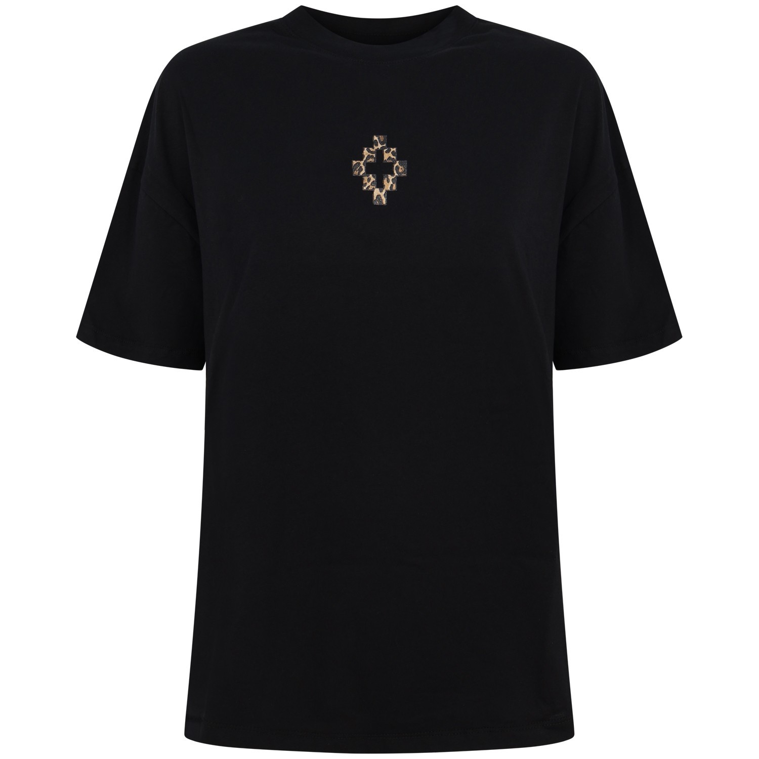 T-shirt nera con ali macculate per donna
