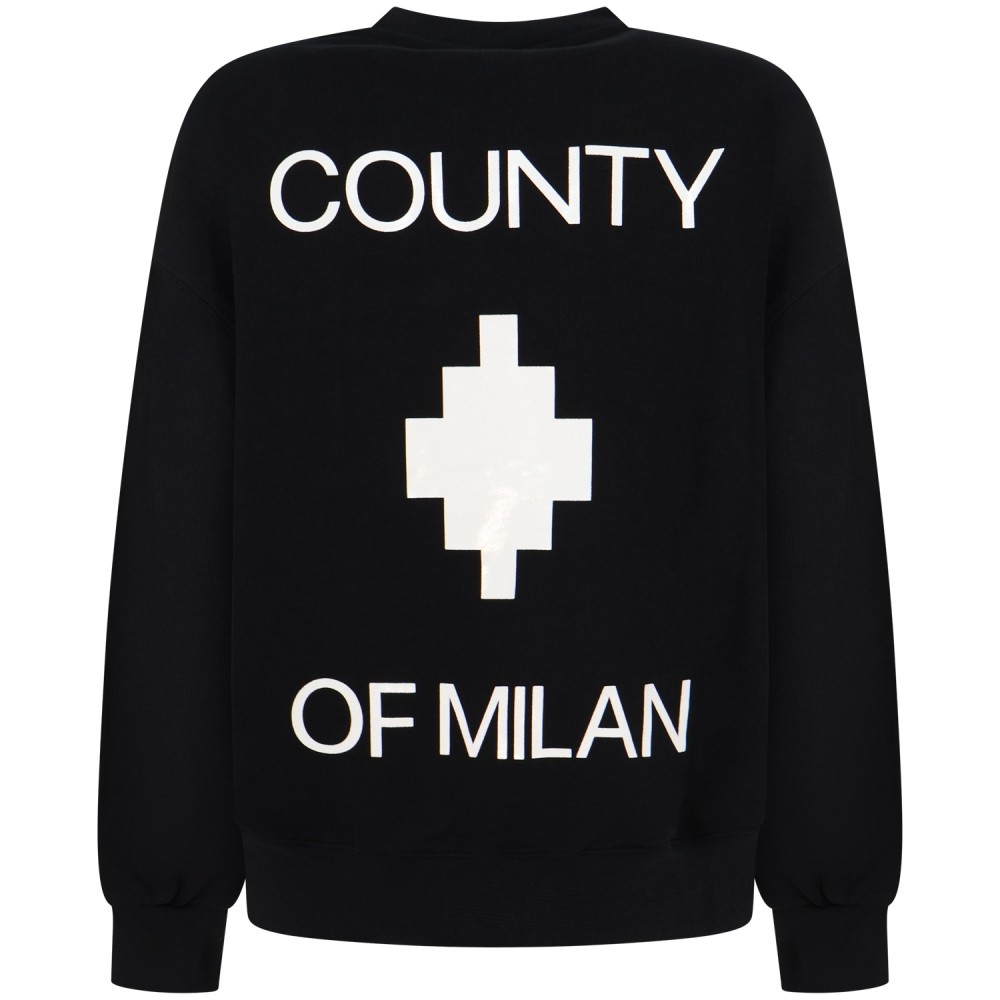 Felpa nera con logo sul retro per donna
