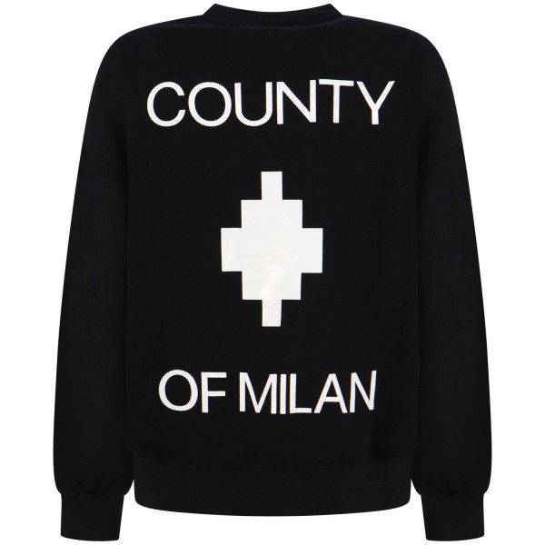 Felpa nera con logo sul retro per donna