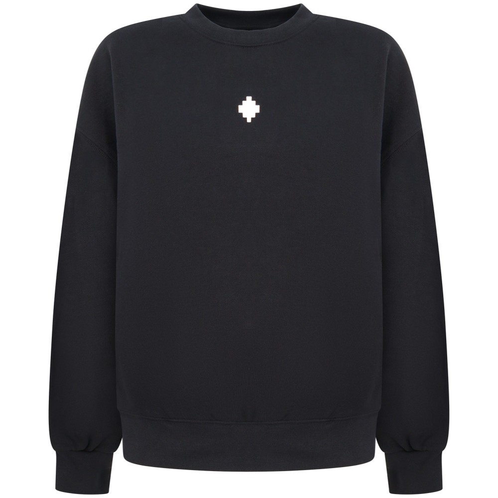 Felpa nera con logo sul retro per donna