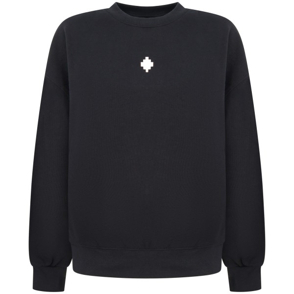 Felpa nera con logo sul retro per donna