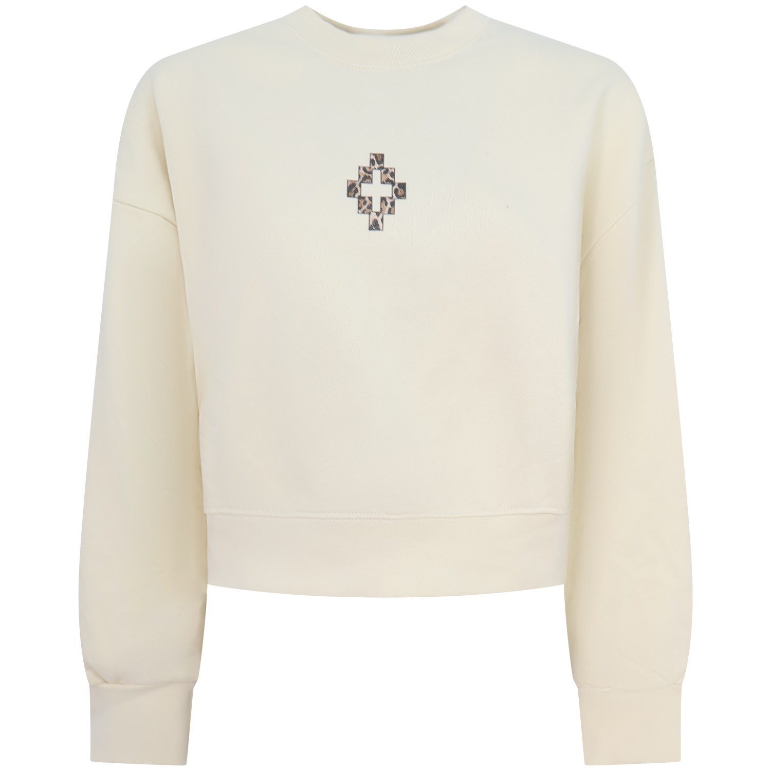 Felpa avorio con ali animalier sul retro per donna