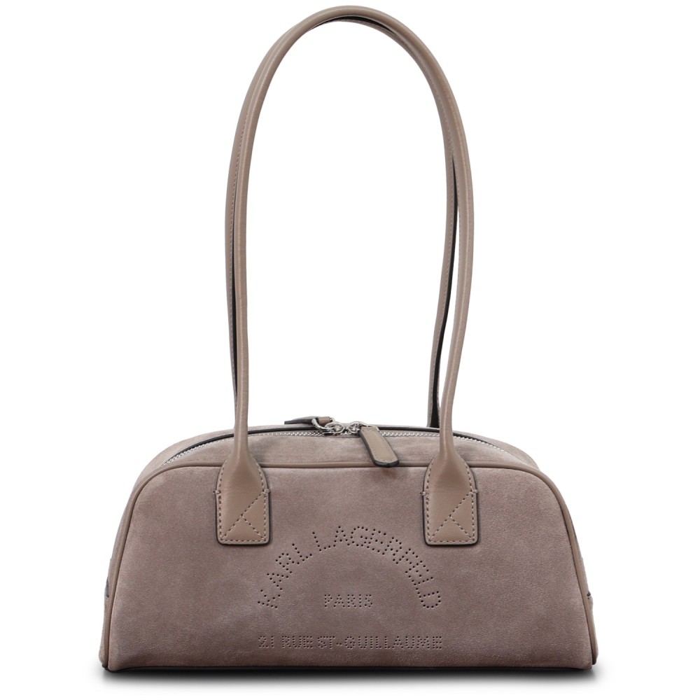Borsa grigia in suede per donna