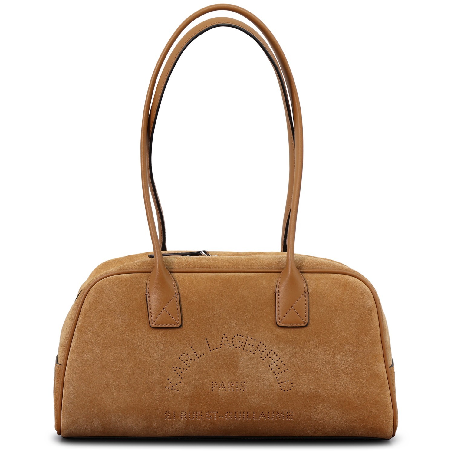 Borsa marrone in suede per donna