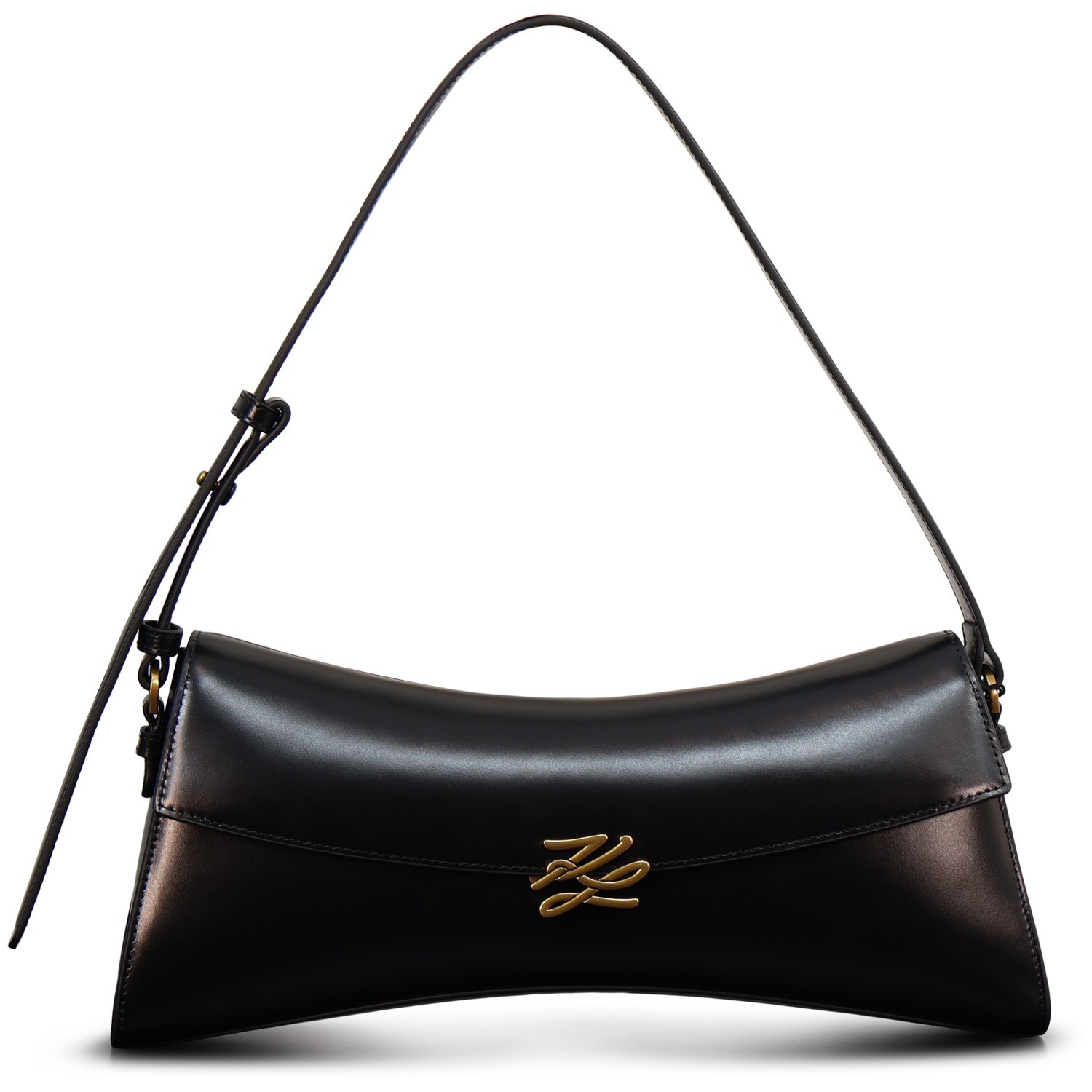 Borsa nera con mini logo per donna