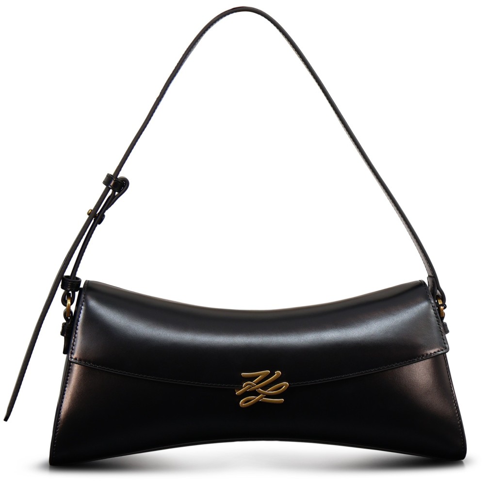 Borsa nera con mini logo per donna