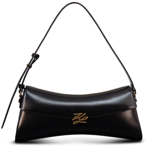 Borsa nera con mini logo per donna