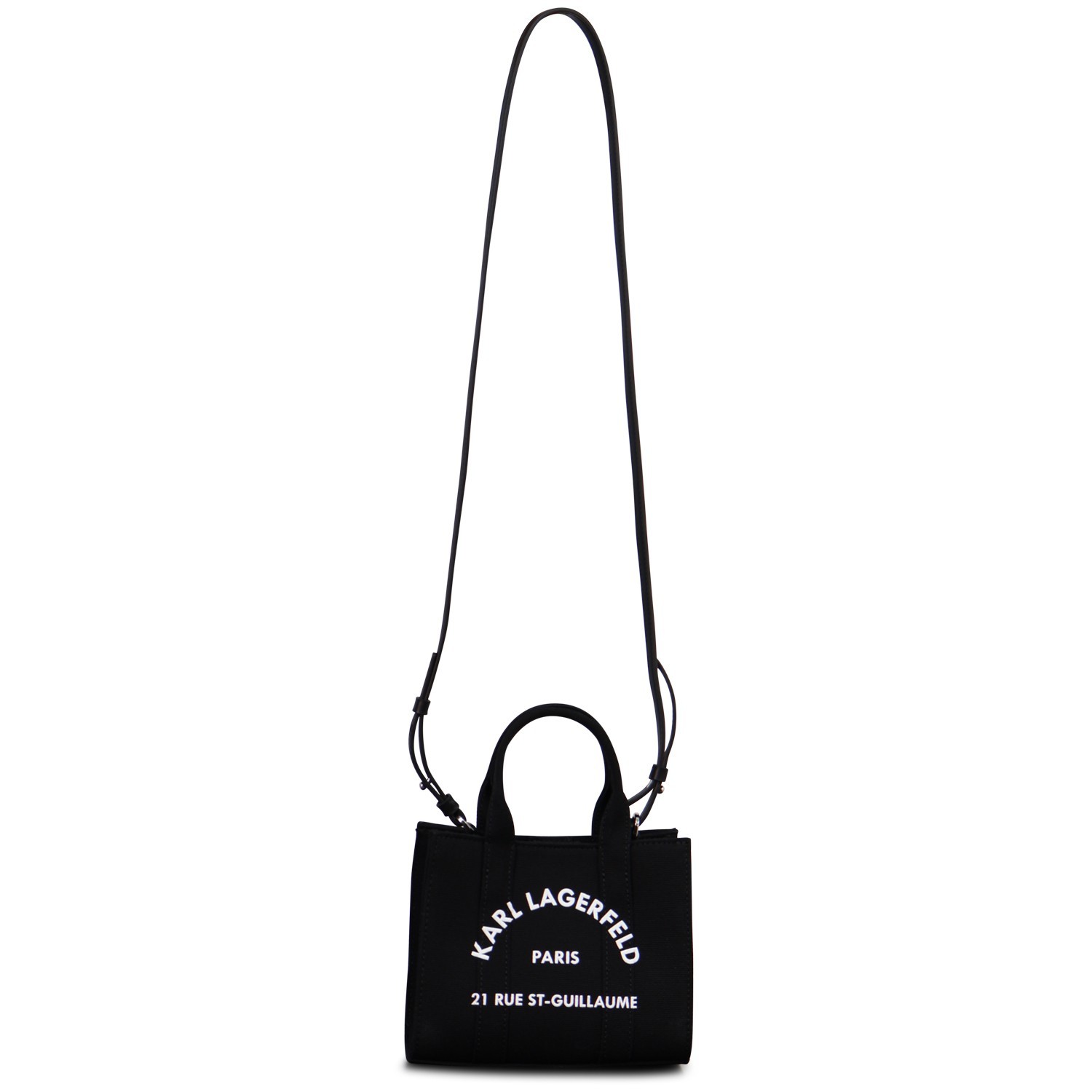 Borsa nera mini con logo per donna