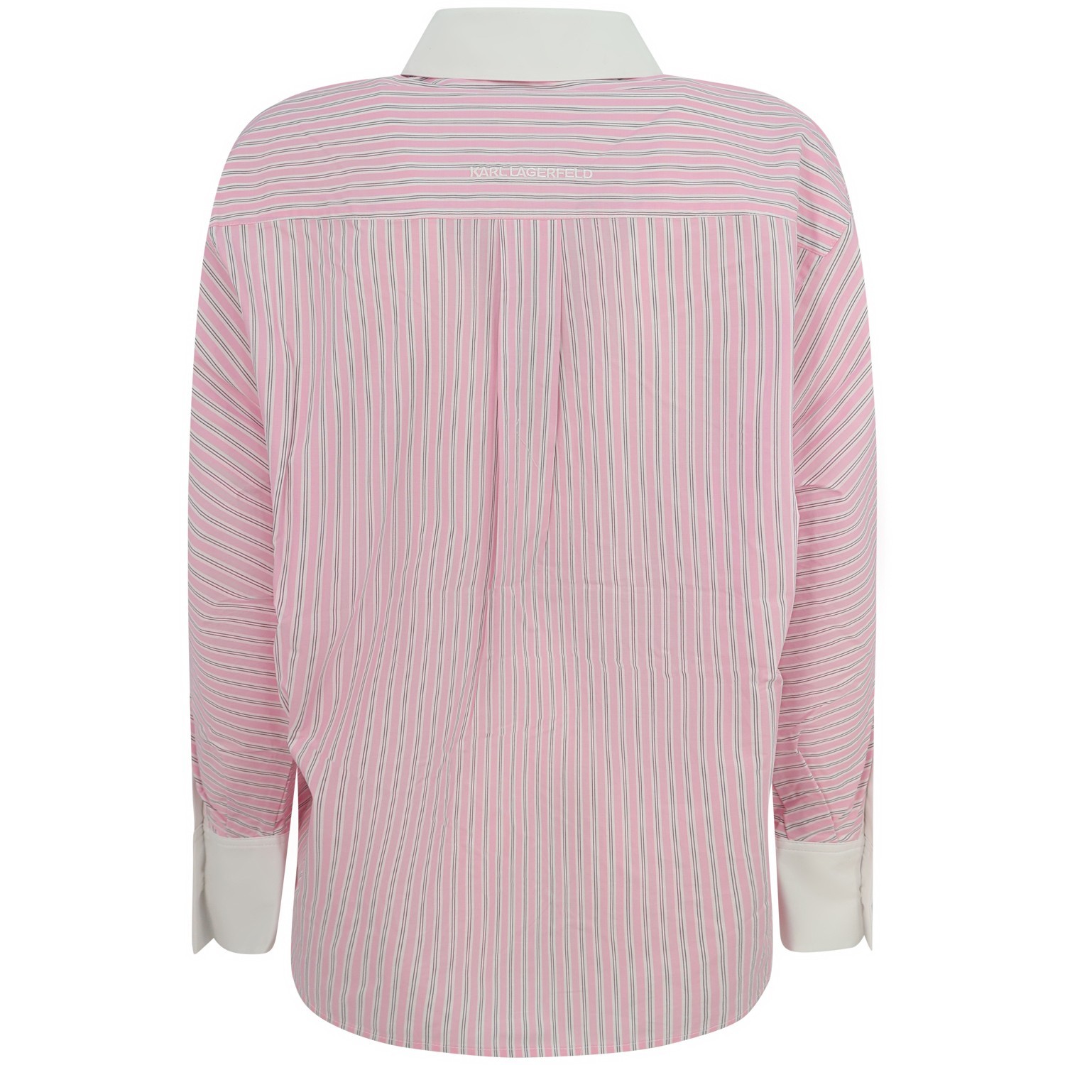 Camicia rosa a righe per donna 2