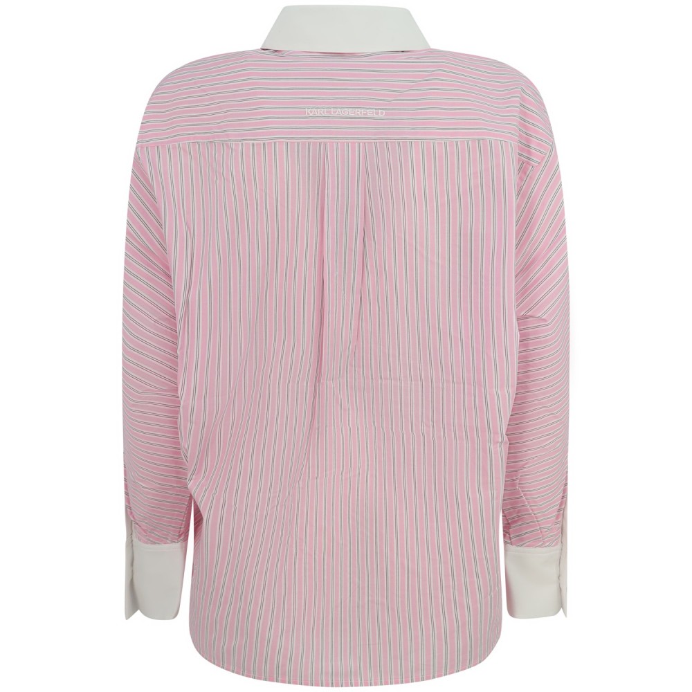 Camicia rosa a righe per donna