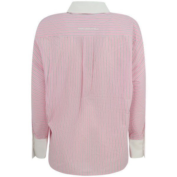 Camicia rosa a righe per donna