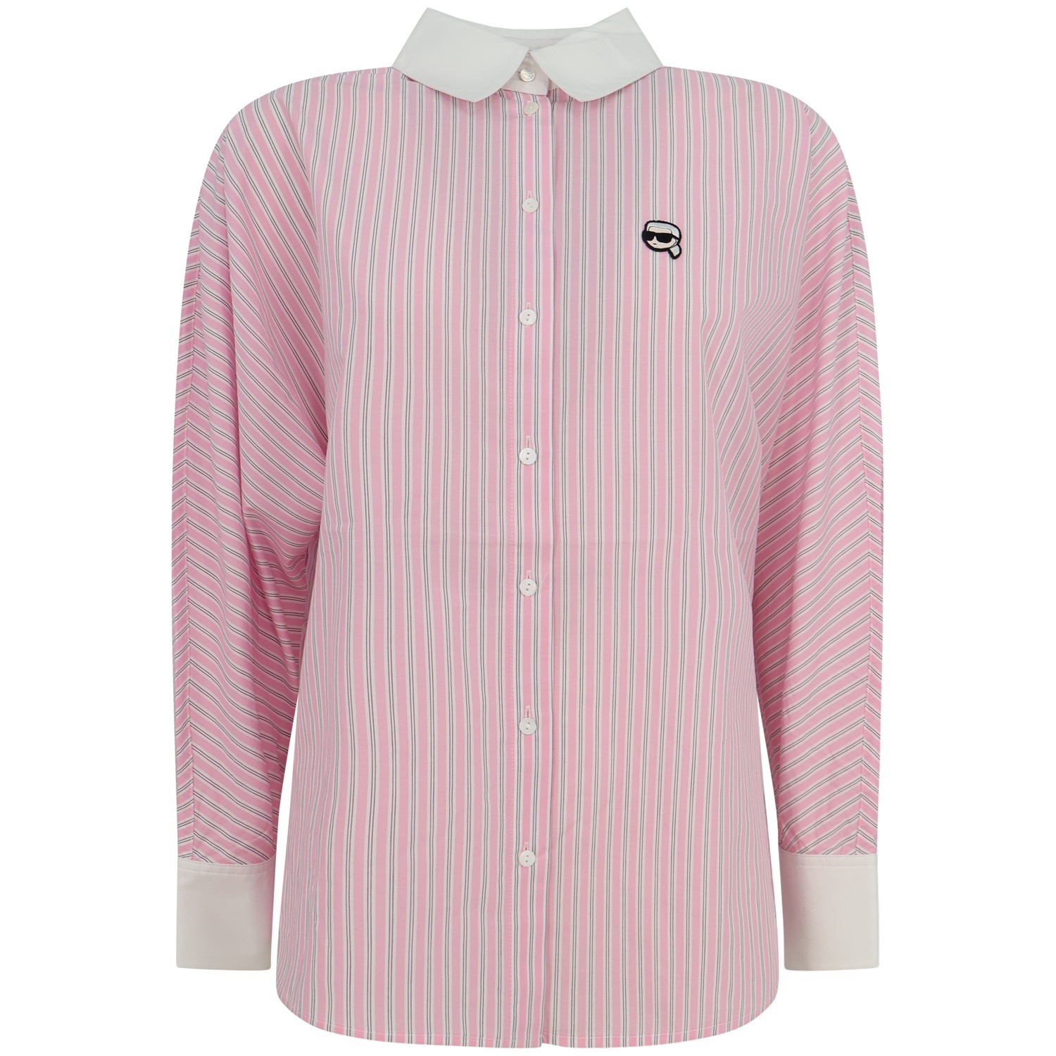 Camicia rosa a righe per donna