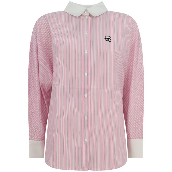 Camicia rosa a righe per donna