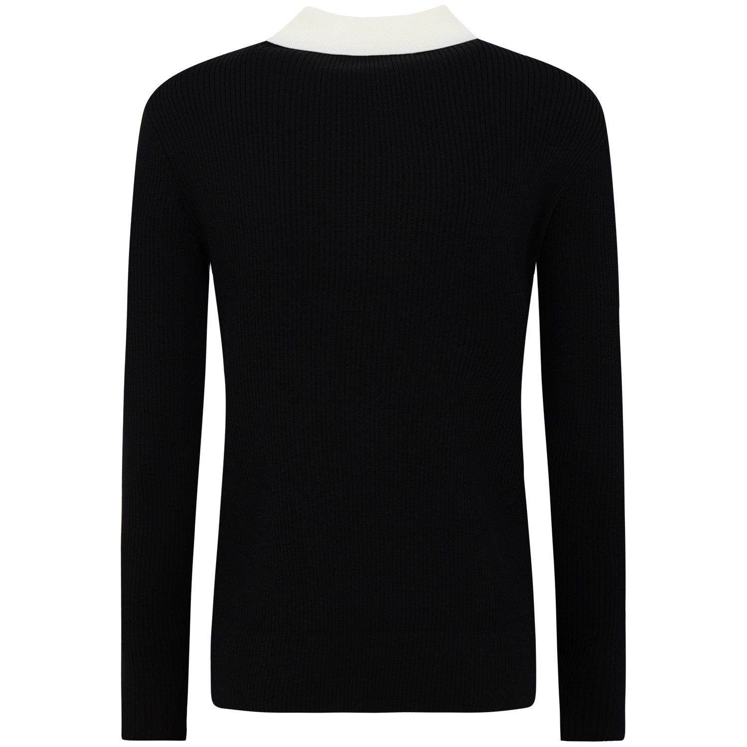 Maglione nero con colletto bianco per donna 2