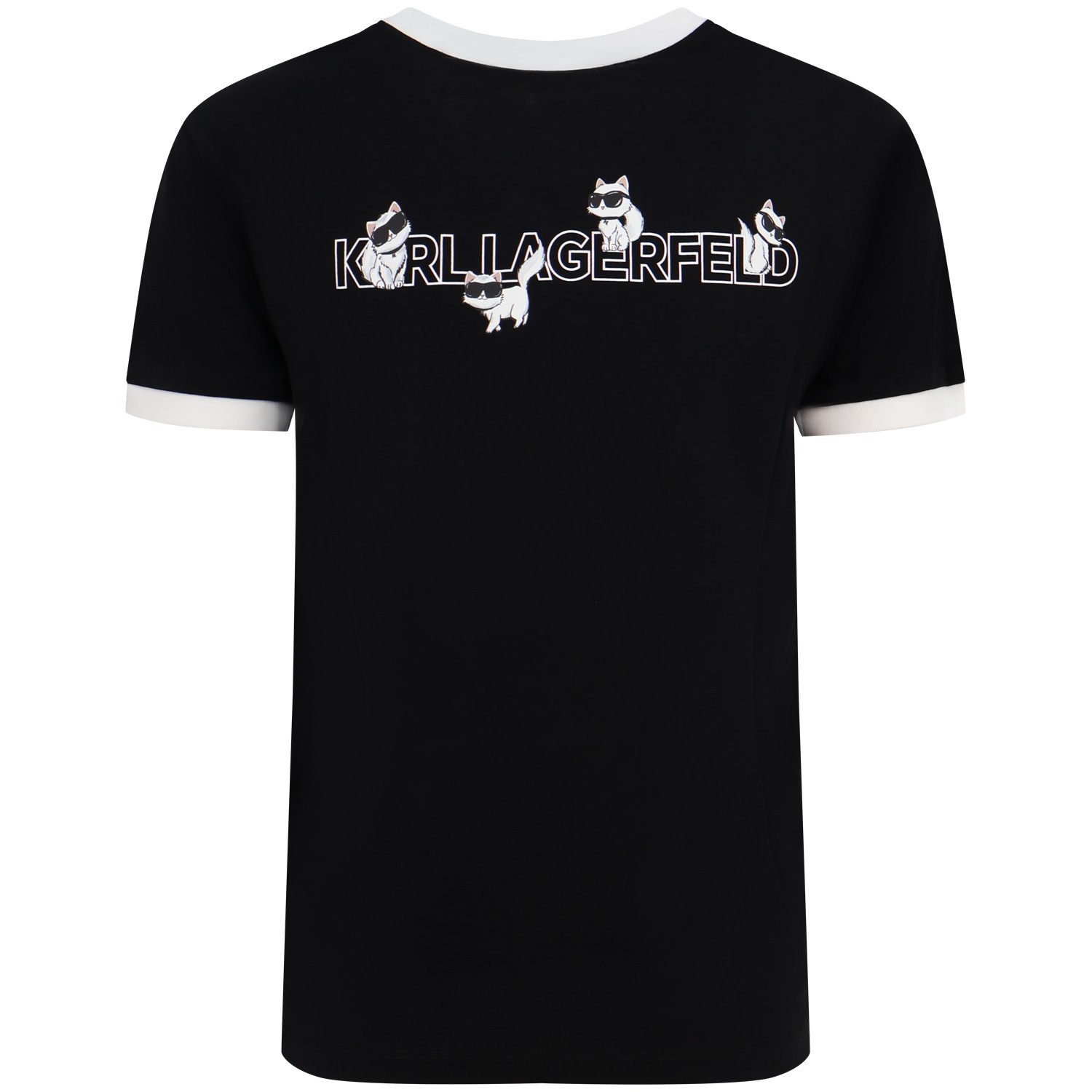 T-shirt nera con mini logo per donna 2