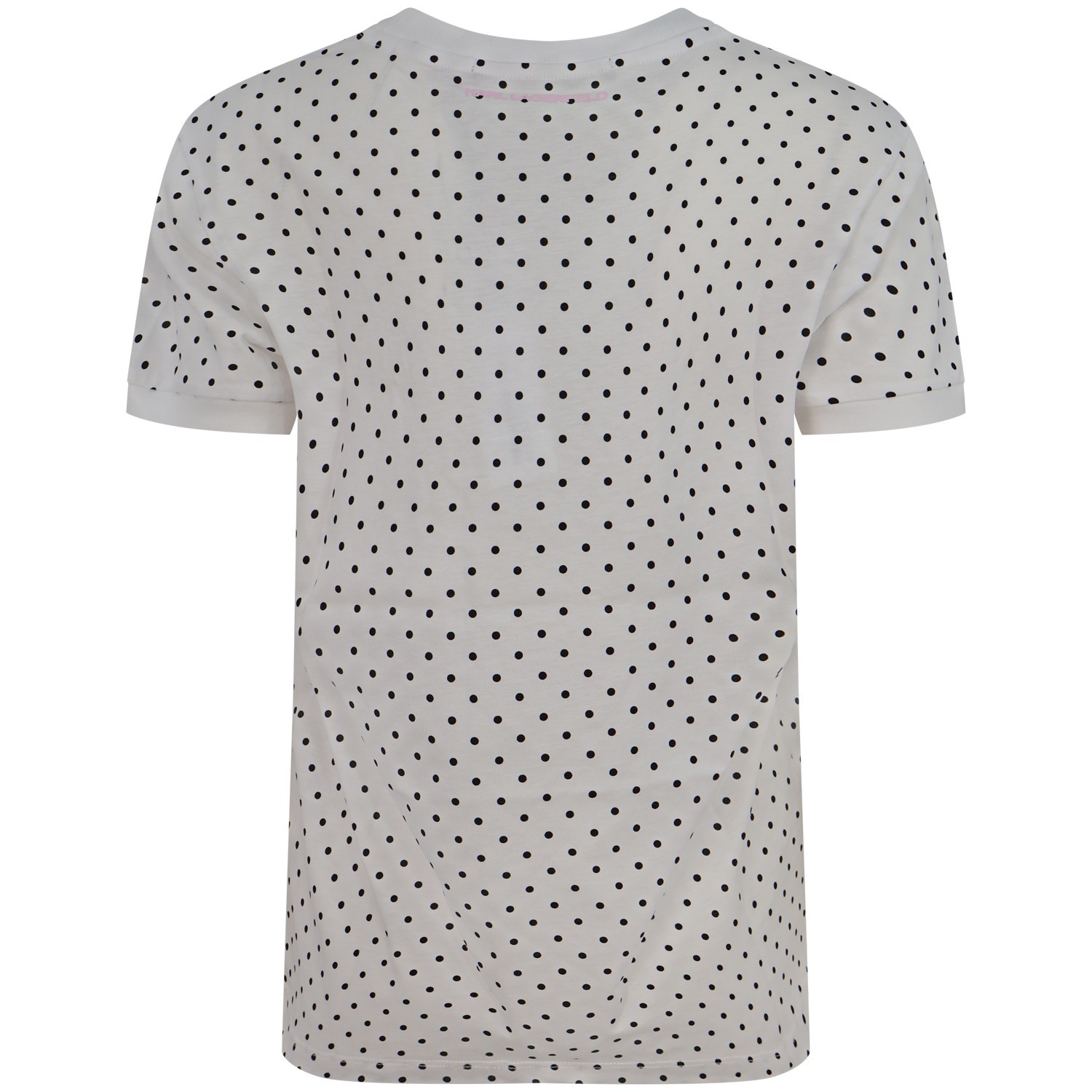 T-shirt bianca a pois per donna 2