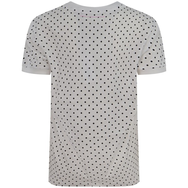 T-shirt bianca a pois per donna