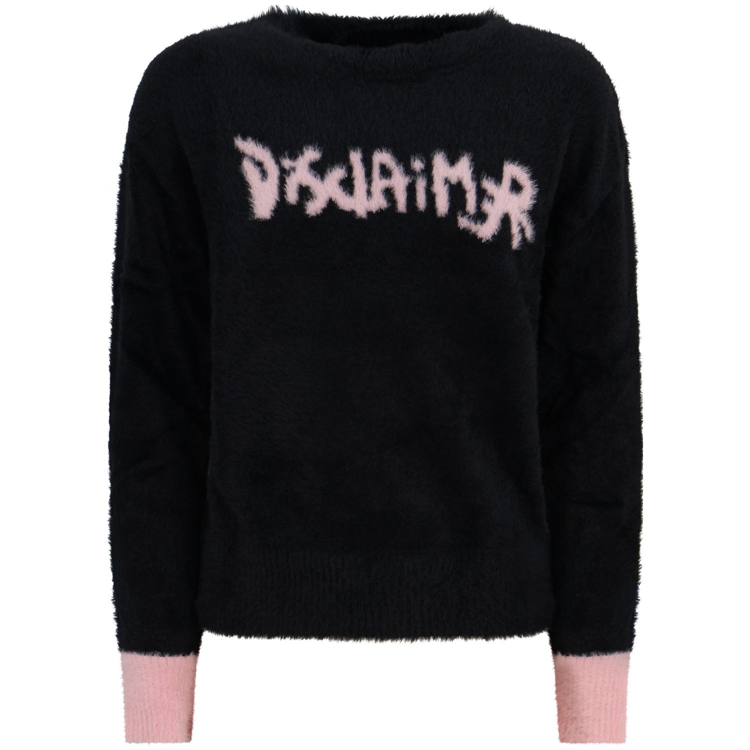 Maglione nero e rosa per donna