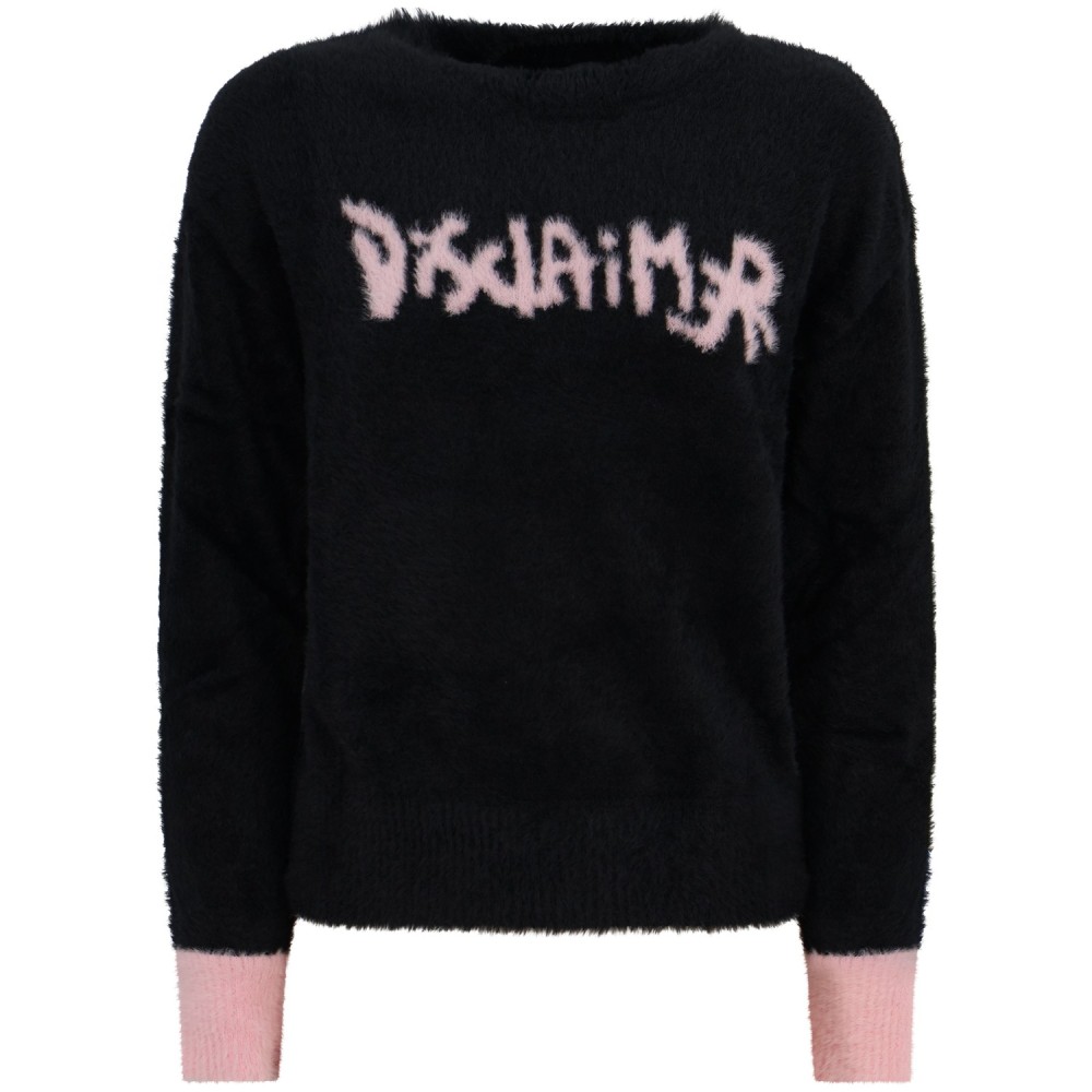 Maglione nero e rosa per donna