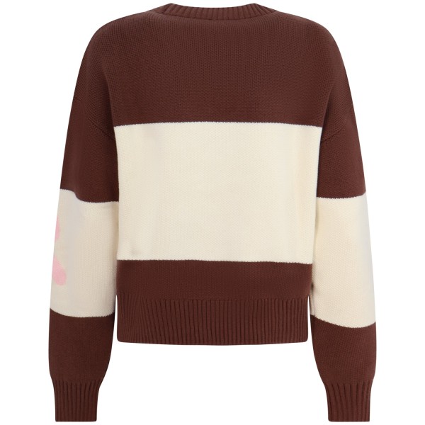 Maglione marrone e panna  per donna