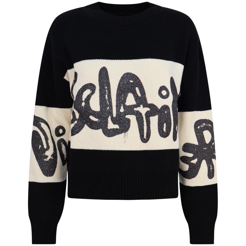 Maglione panna e nero  per donna
