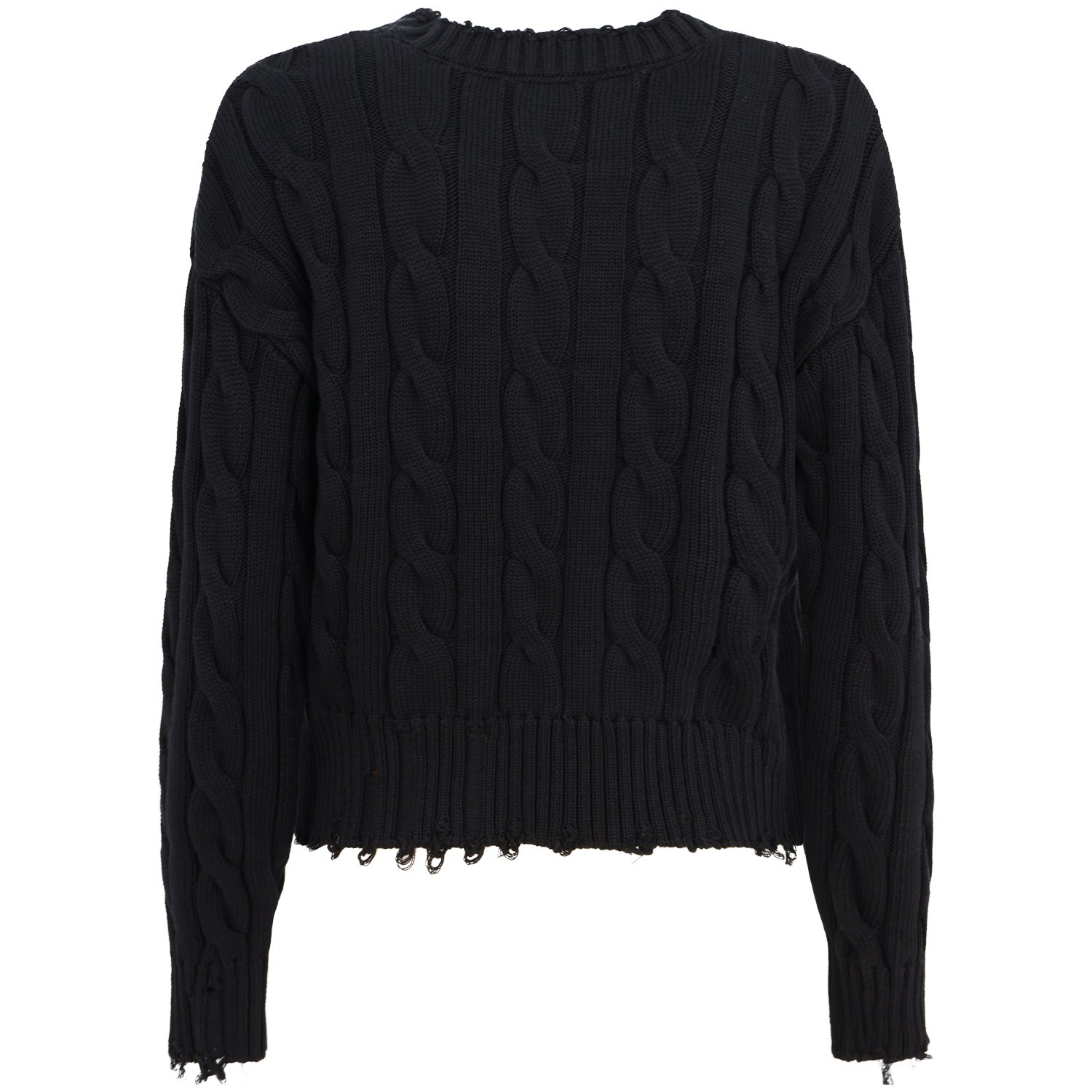 Maglione nero a treccia  per donna