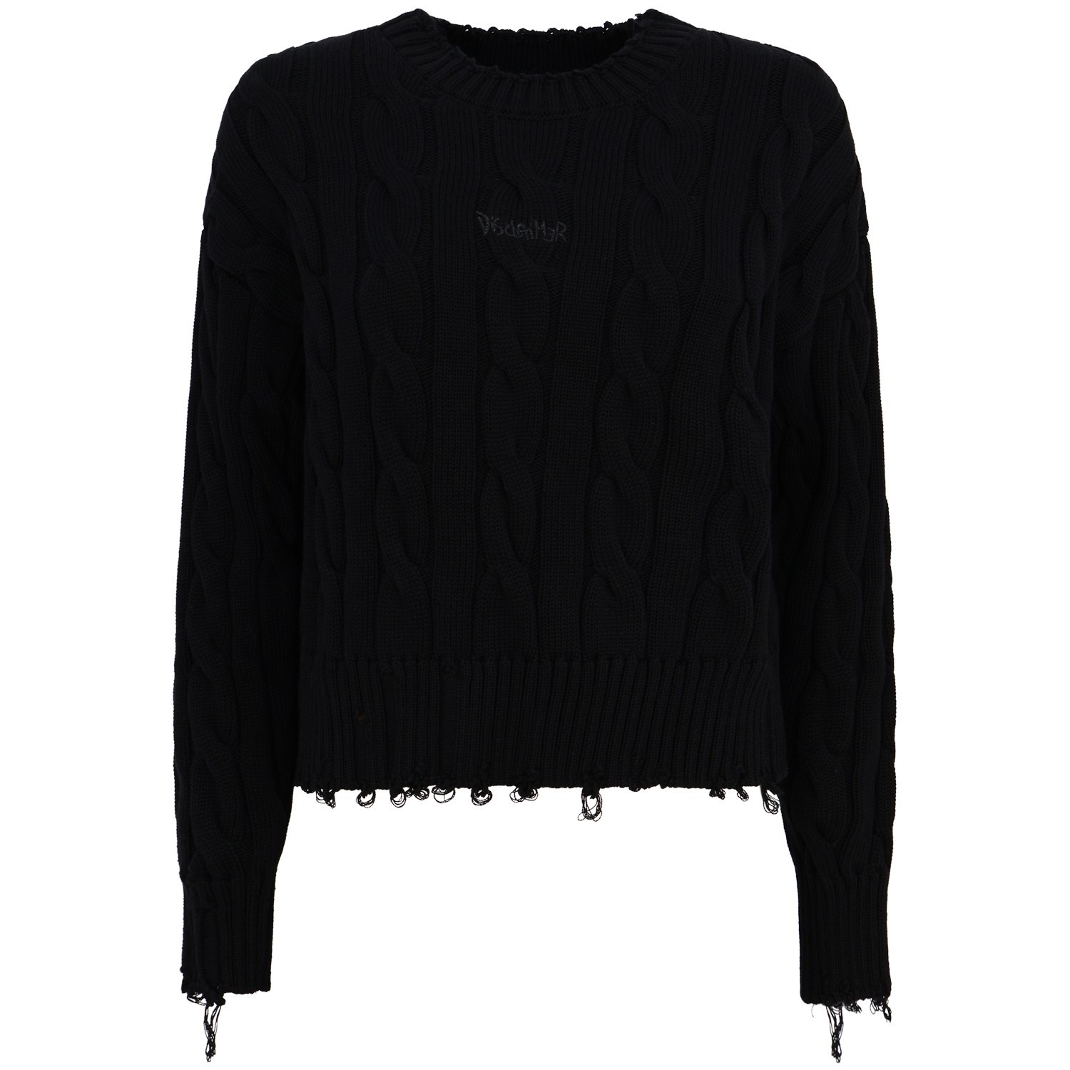 Maglione nero a treccia  per donna 2