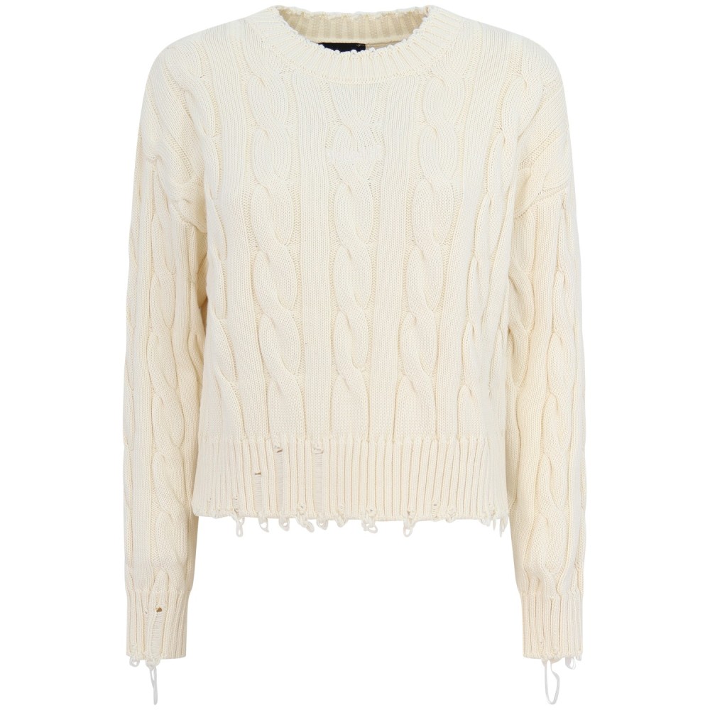 Maglione latte a treccia  per donna