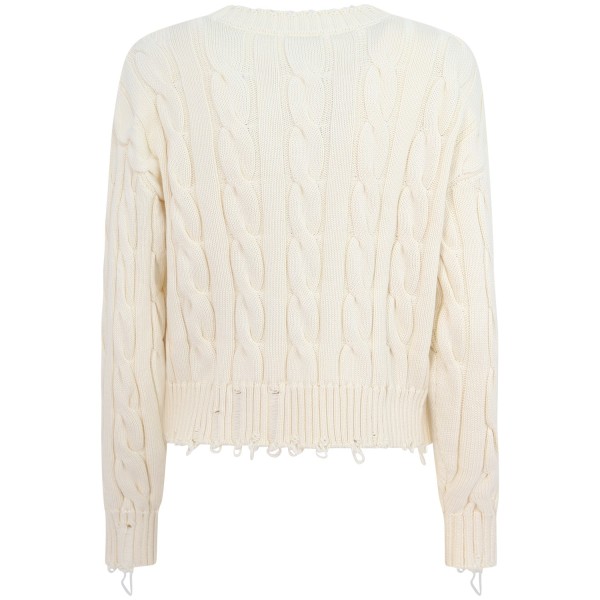 Maglione latte a treccia  per donna