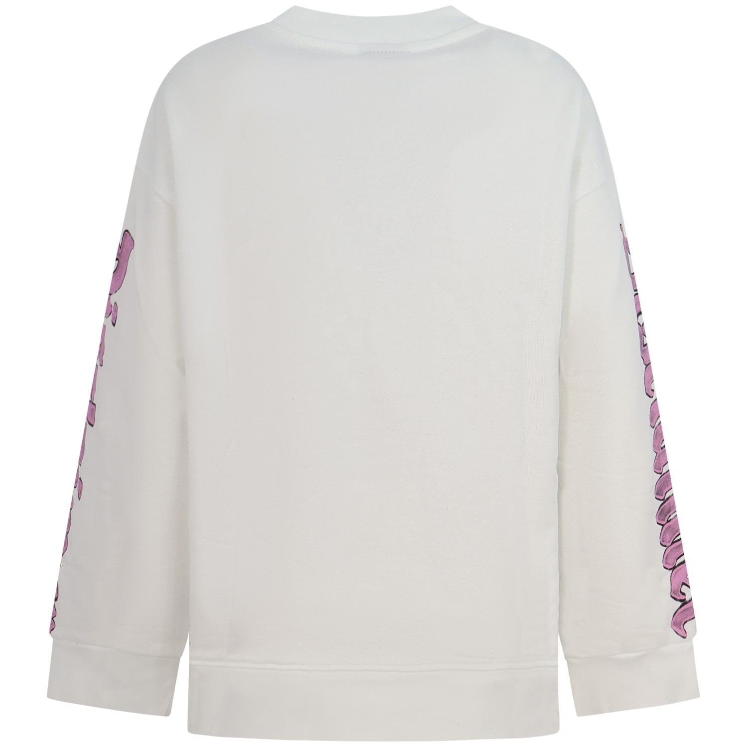 Felpa bianca con stampa rosa per donna 2