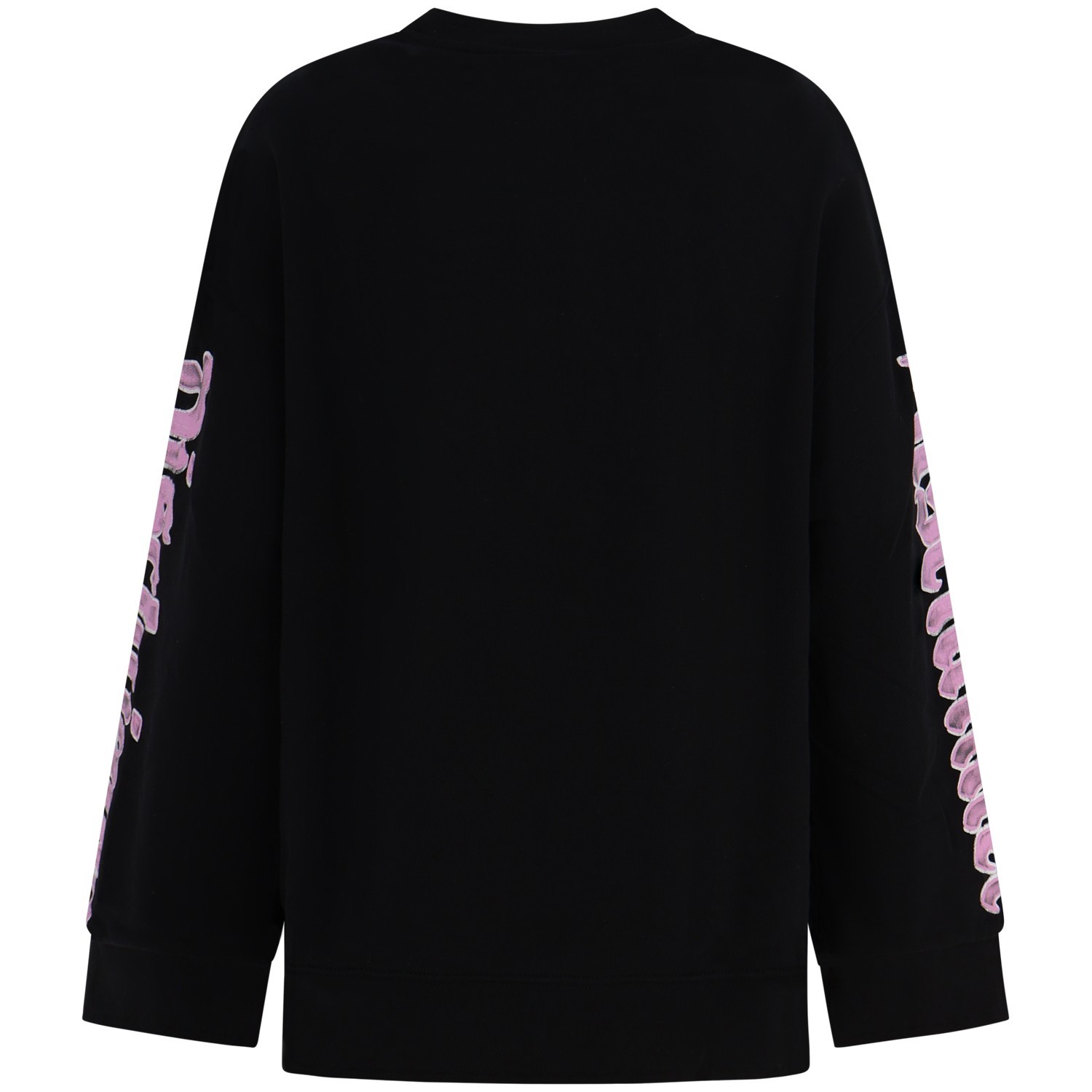 Felpa nera con stampa rosa per donna 2