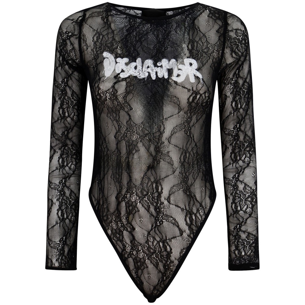 Body nero in pizzo per donna