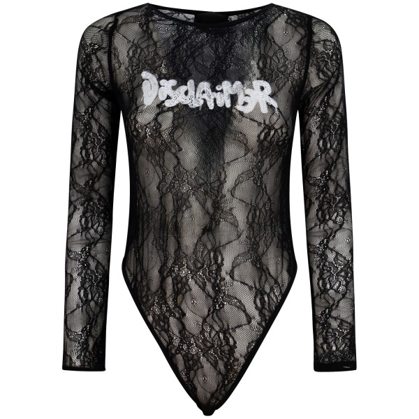 Body nero in pizzo per donna