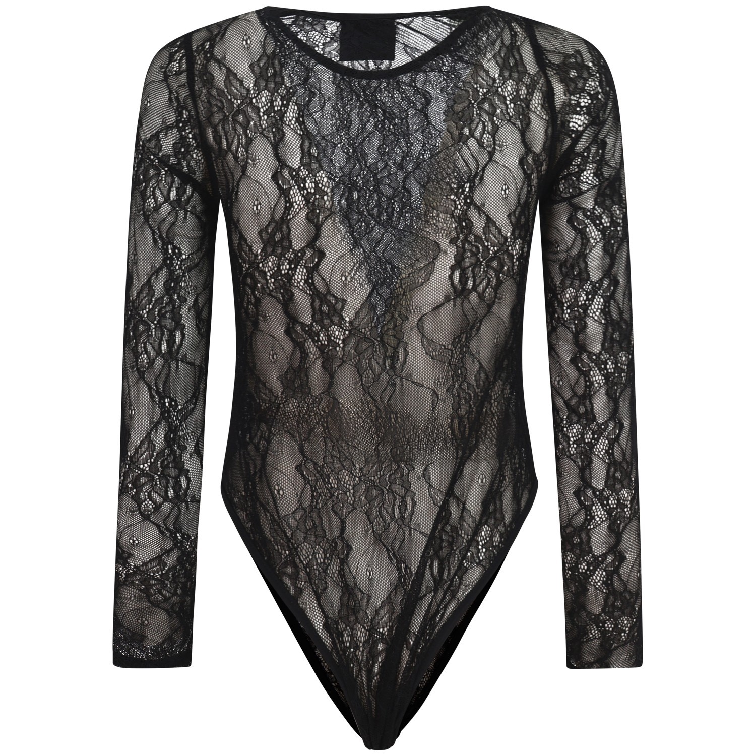 Body nero in pizzo per donna 2