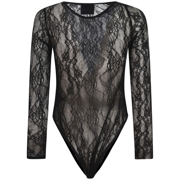 Body nero in pizzo per donna