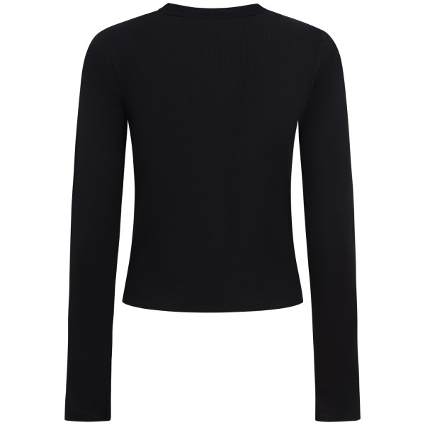 T-shirt nera manica lunga per donna