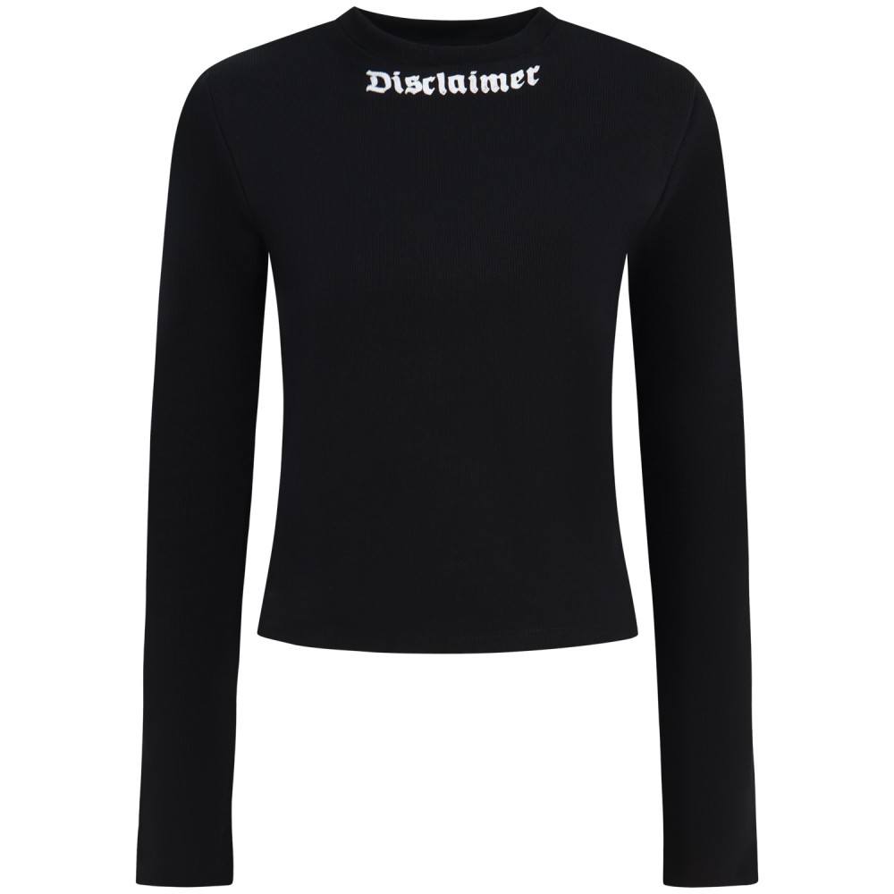 T-shirt nera manica lunga per donna