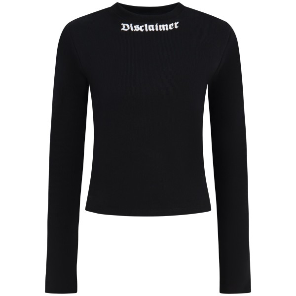 T-shirt nera manica lunga per donna
