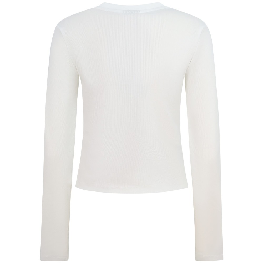 T-shirt bianca manica lunga per donna