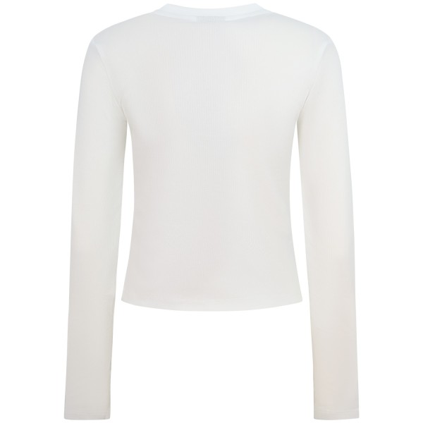 T-shirt bianca manica lunga per donna
