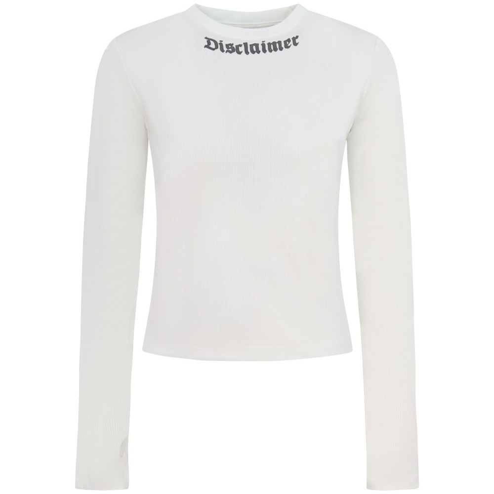 T-shirt bianca manica lunga per donna