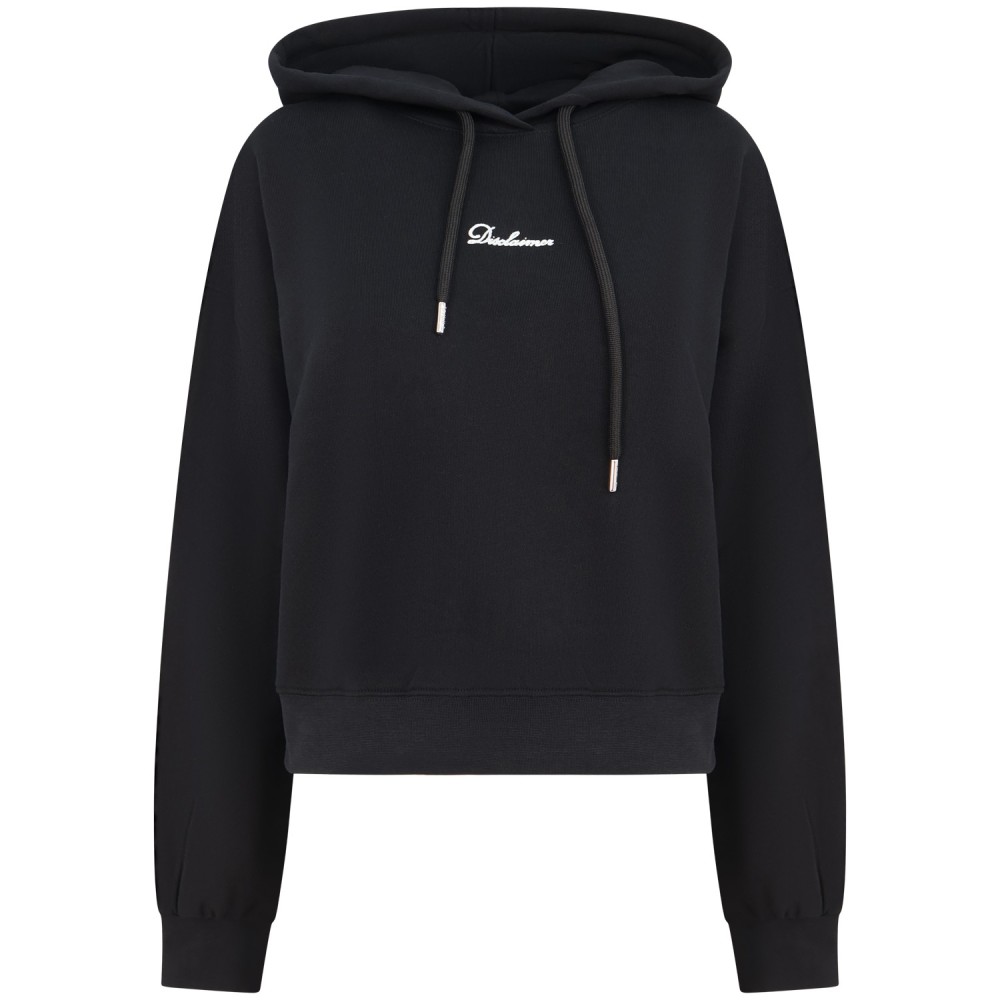 Felpa nera con logo sul retro per donna
