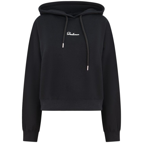 Felpa nera con logo sul retro per donna