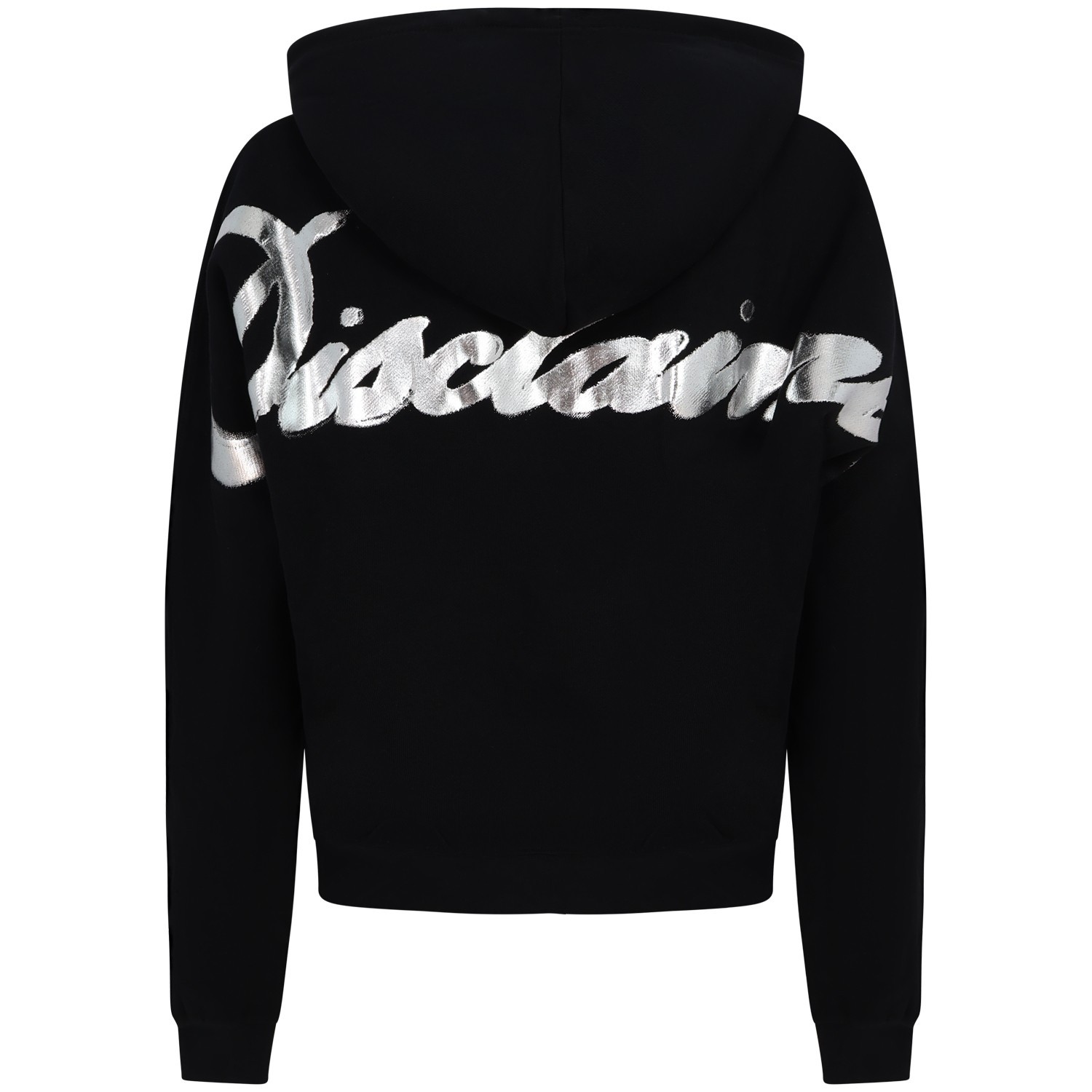 Felpa nera con logo sul retro per donna 2
