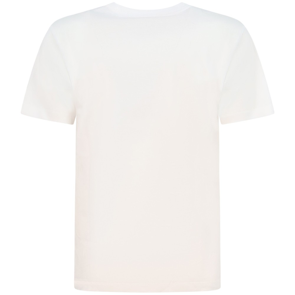 T-shirt bianca con mini logo centrale per uomo