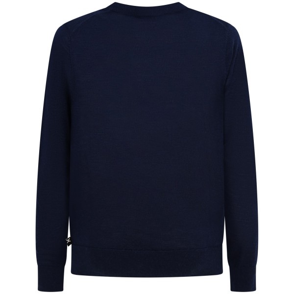 Maglione blu con mini logo per uomo