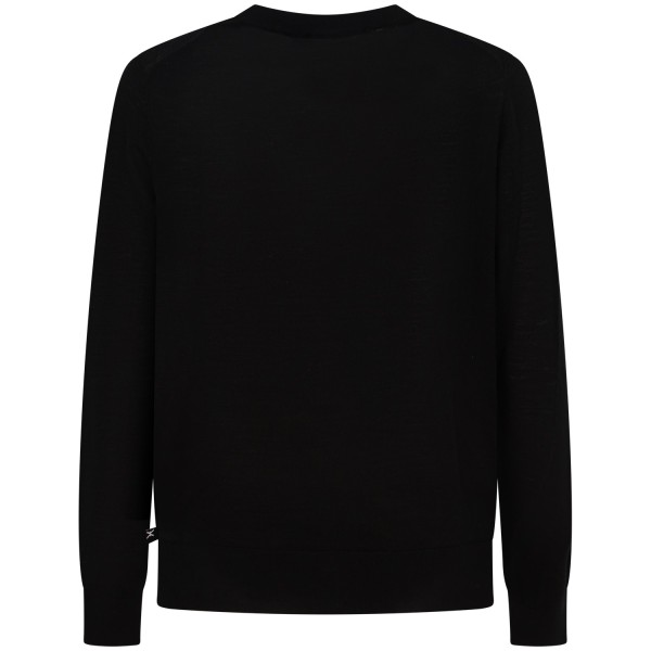 Maglione nero con mini logo per uomo