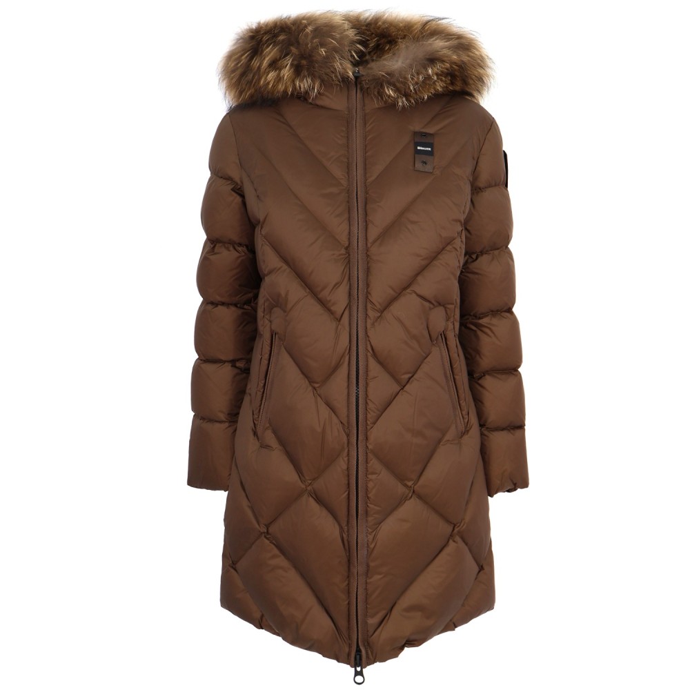 Piumino lungo marrone 'ALTHEA' per donna