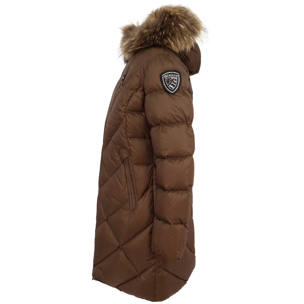 Piumino lungo marrone 'ALTHEA' per donna